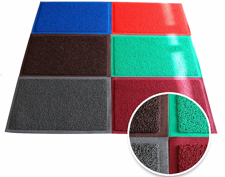 Water absorption custom design floor coil foot mat PVC plain doormat