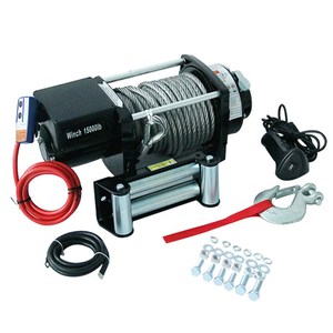 Mesin Derek Listrik 24V 16800lb, Mesin Derek Listrik Tugas Berat dengan Pengendali Saklar Jarak Jauh - Product Image 1
