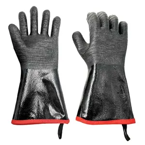 玉兰 CR508 防水黑色氯丁橡胶橡胶烧烤手套，耐热达 932 F
