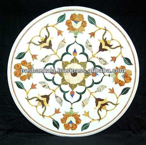 Royal Art Deco Pietra Dura Marble Inlay Dining Table - Product Image 1
