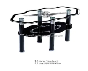 DA-419 Modern Living Room Furniture Tempered Glass Cheap Coffee Table Center Designs