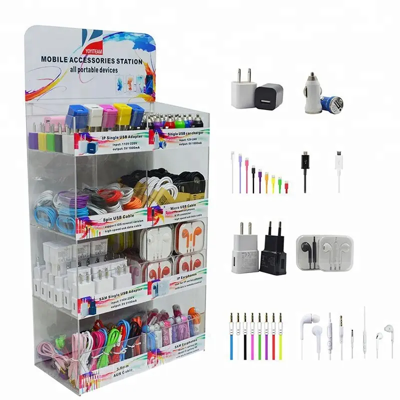 multi-layers acrylic cell phone accessory display rack