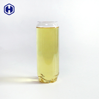Canette transparente en PET de qualité alimentaire personnalisée de 350 ml/500 ml pour thé, café, jus, boissons énergisantes, soda - Anti-fuite et sans BPA