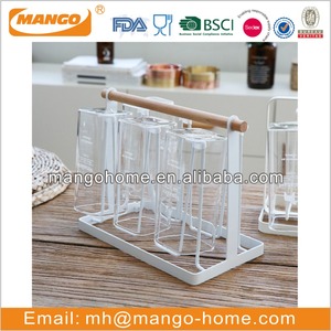 Tazza di <span class=keywords><strong>metallo</strong></span> Ferro Supporto di Tazza di Vetro Del Basamento Cremagliera Del <span class=keywords><strong>Metallo</strong></span> Tazza Tazza Cremagliera Mensola di Ferro Supporto di Legno - Product Image 4