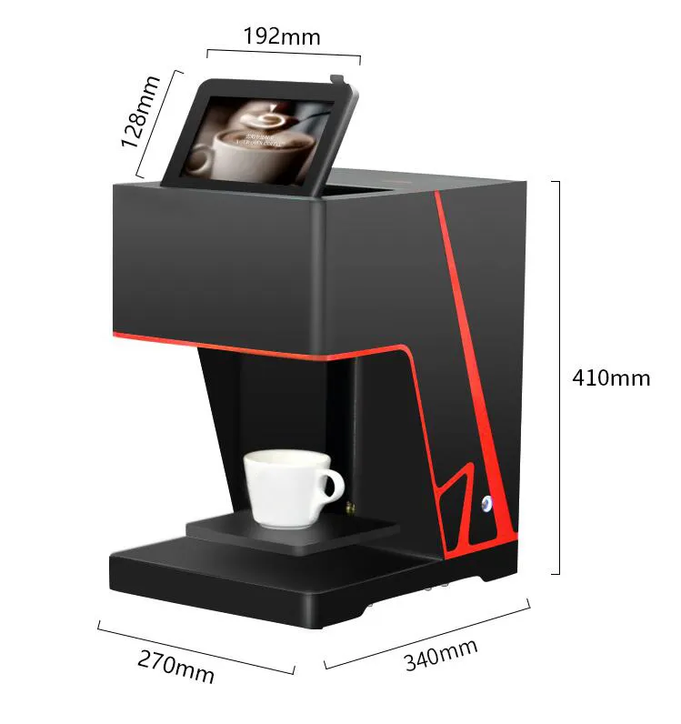 2024 कॉफी फोम प्रिंटिंग मशीन/3 डी सेल्फी लैट आर्ट कॉफी प्रिंटर मशीन