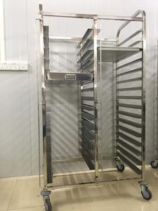 Carrello Portateglie in Acciaio Inox <span class=keywords><strong>con</strong></span> <span class=keywords><strong>Ruote</strong></span> / Carrello per Teglie da Forno - Product Image 3