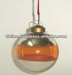 Boules suspendues en verre argenté et ambré 10cms Marque TVAKM pour décorations de Noël - Product Image 2