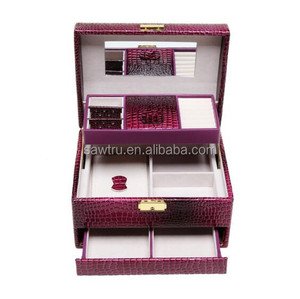 Joyería de lujo de almacenamiento de embalaje caja de madera de pino para <span class=keywords><strong>el</strong></span> anillo y collar - Product Image 1