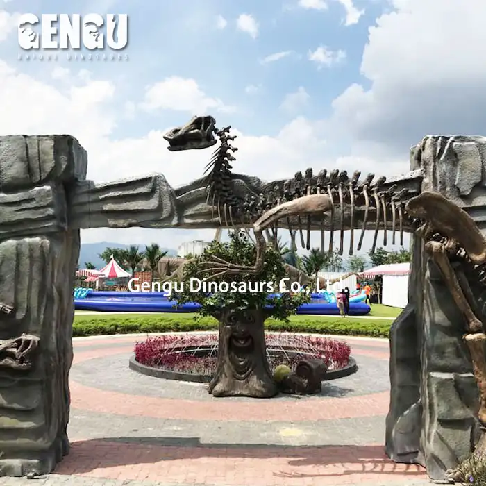 Стекловолоконный динозавр, искусственная горка, стекловолоконная скульптура, наружная