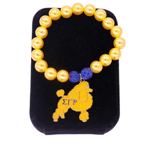Club de sororité élastique fait à la main depuis 1922 SGRHO signe lettre grecque Sigma Gamma Rho Bracelets caniche - Product Image 2