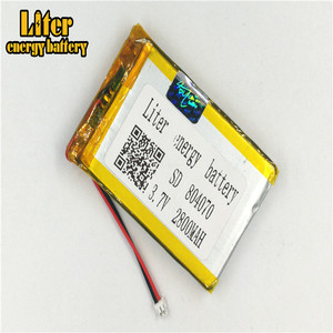 Plug 1.5-2 P 3.7 V 804070 2800 mah Ultra thin battery Lipo, thin film Lithium Rechargeable Battery Li-ion battery - Product Image 1