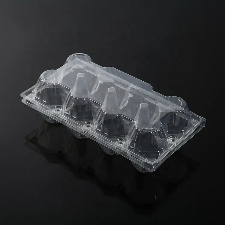 Custom 8 Eggs Disposable Plastic Tray Clear Blister Clamshell Box For Egg Packaging