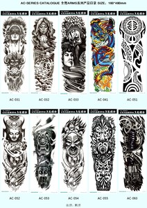 <span class=keywords><strong>Tatuaje</strong></span> Temporal Grande de <span class=keywords><strong>Flores</strong></span> No Tóxicas AC-023/2016, Diseño de <span class=keywords><strong>Calavera</strong></span> y Pistola de Terror, para Brazo Completo, para Mujeres - Product Image 5