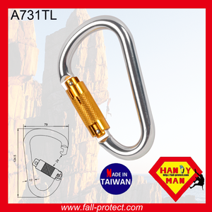 D Shape Twist Lock Quality Rock Climbing Outdoor Durable Best Selling Hook Aluminum Carabiner - Product Image 4