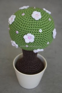 Renkli el yapımı tığ işi çiçek ile kil saksı - Product Image 3