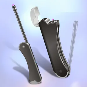 Mechero de plasma de tubo flexible plegable a la moda encendedor de arco USB recargable a prueba de viento