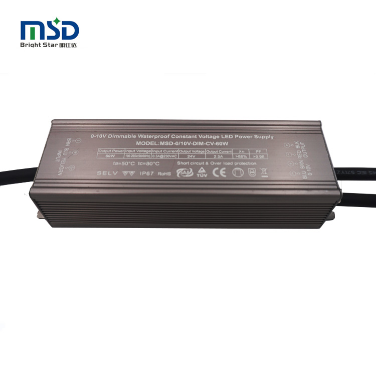 0-10v dimmable constant voltage 60w ac 240v to dc 12 volt led driver 24V led power supply waterproof 100w transformer 220v 12v