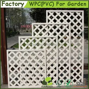 Outdoor White PVC Garden Trellis Screen
