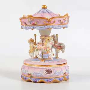 European Christmas Theme Carousel music box