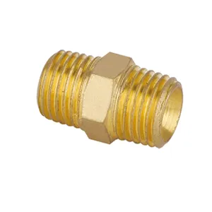 Brass Hex Nipple Coupling 1/4 3/8 NPT G Thread Brass Pipe Fittings