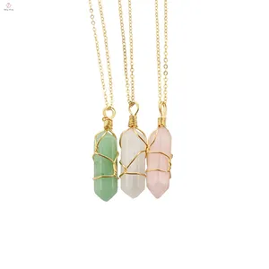 Beautiful Jewelry Fashion Wholesale Woman Large Alloy Gold Chain Crystal Pendant Necklace