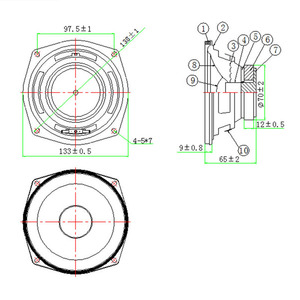 LS135W-2-R8 Loa 135mm 5 inch 20W 8Ohm 86dB 70mm nam châm tùy chỉnh nhà theatre loa siêu trầm 12.65V OEM ODM OBM Loa - Product Image 3