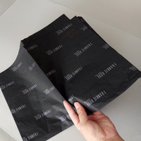 Papier de soie en coton noir avec logo blanc personnalisé pour l'emballage des vêtements