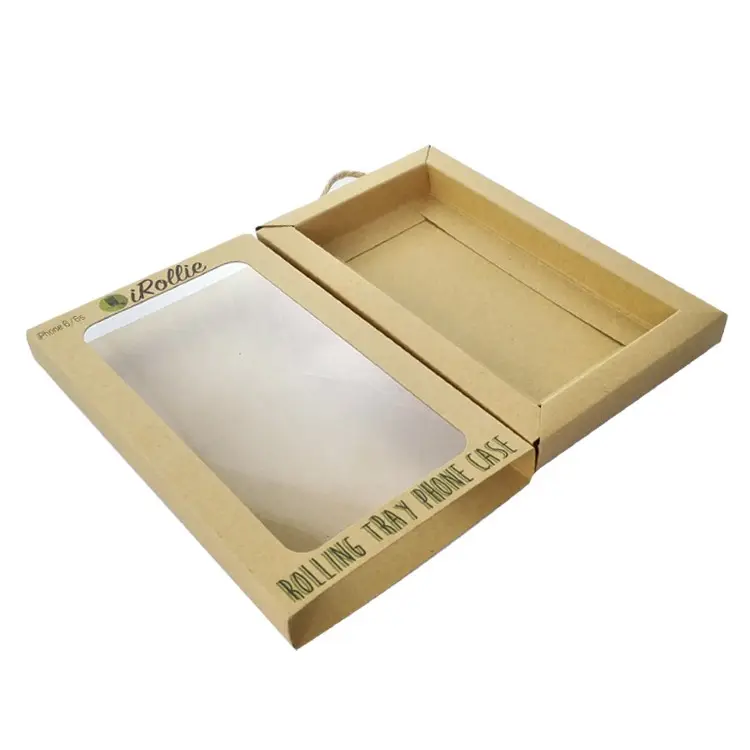 Custom Empty Cell Phone Cover Packaging Boxes Kraft Paper Mobile Phone Case Packing Box