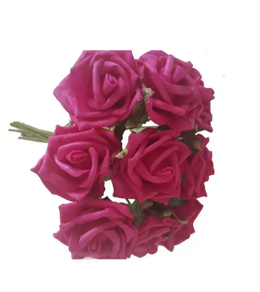 Bunga Mawar Busa dengan Batang Kabel Buket Bunga untuk Pembuatan Kartu Aksesoris Bunga Buku Tempel