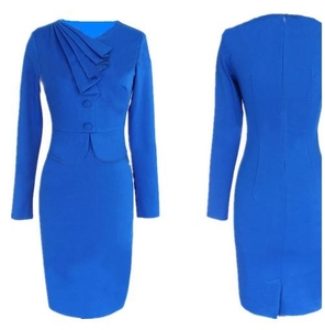 All'ingrosso moda stile Vintage abito <span class=keywords><strong>da</strong></span> donna elegante sottile invernale formale abito <span class=keywords><strong>da</strong></span> ufficio <span class=keywords><strong>per</strong></span> donna - Product Image 4