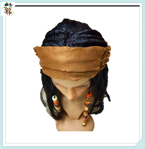 Perruques synthétiques perlées de fête d'Halloween de foulard pirate des Caraïbes personnalisées pour HPC-3714 adultes - Product Image 4