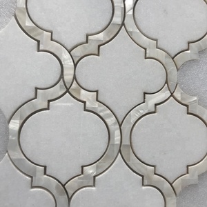 Lantern Marble Waterjet Design Thassos Gạch Khảm Vỏ Trắng - Product Image 4