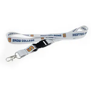 Cheap Wholesale Custom Souvenir Polyester Sublimation Printed Logo ID Key Chain Lanyards With Lobster Hook