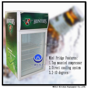 Wholesale Commercial Table Top Cool Mini Fridge Small Display Refrigerator Beer Fridge Glass Door Freezer - Product Image 3