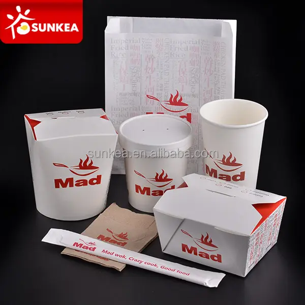 Китайская коробка для лапши с защитой от жира/упаковка для еды