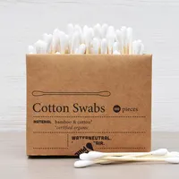 SHOWBOX fda cotton bud latest creative design double round head 100pcs renewable zero waste bamboo wooden daily used 500boxs cotton swab in Makeup Remover