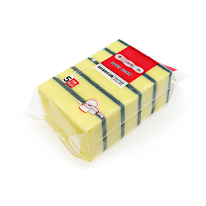 Paquete de 5 platos de cocina para lavar limpieza Nylon <span class=keywords><strong>verde</strong></span>/amarillo economía esponja <span class=keywords><strong>estropajo</strong></span> - Product Image 2