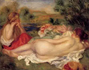 प्रसिद्ध नग्न Renoir तेल चित्रकला कृति प्रजनन