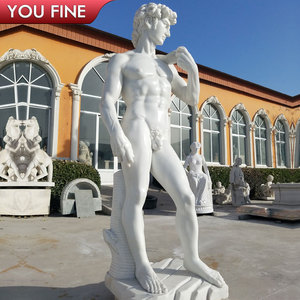 Statuette de Figure romaine en <span class=keywords><strong>marbre</strong></span> blanc, Statue de David, pour le jardin, classique, fait à la main - Product Image 3