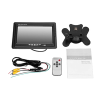 Pantalla LCD TFT a Color de 7 Pulgadas con 2 Entradas de Video, Monitor de Visión Trasera para Automóvil