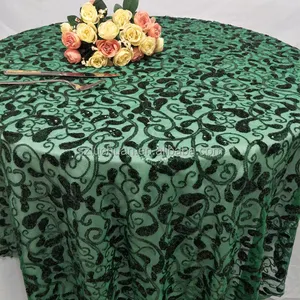 Bruiloft Decoraties Emerald Green Ronde Tafelkleden Sequin Emerald Groene Tafel Doek Ronde Donkergroen Tafelkleden