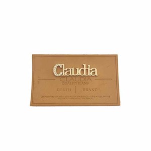 Cá nhân Nâu PU logo thương hiệu da tùy chỉnh nhãn vá thẻ với kim loại cho quần áo - Product Image 1