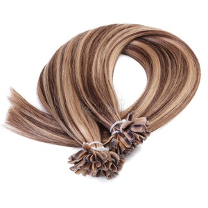 Extensions de cheveux humains de qualité supérieure, fabriquées directement en usine, kératine, pointes en <span class=keywords><strong>U</strong></span>, ombrées, Remy, cuticules alignées, cheveux vierges russes, micro-pointes - Product Image 2