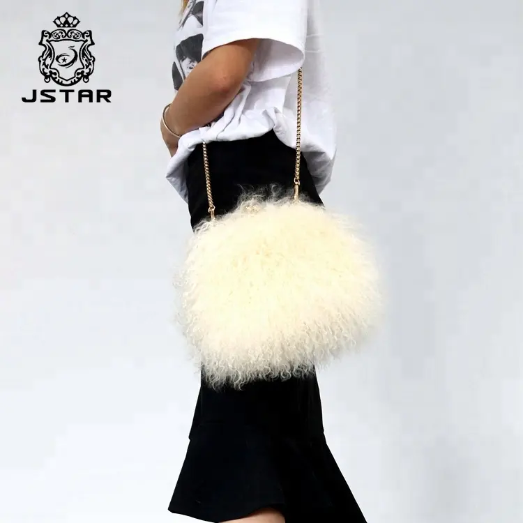 Latest Design Colors Mongolian Sheep Fur Sling Bag small Shoulder Bag For Lady