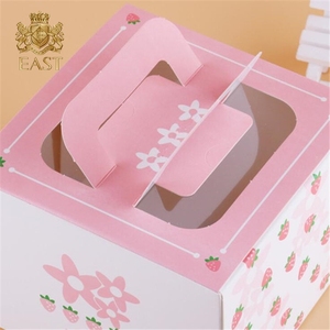 Boîte de papier de gâteau de conception personnalisée en gros écologique avec poignée pour boîte de papier de gâteau alimentaire - Product Image 5