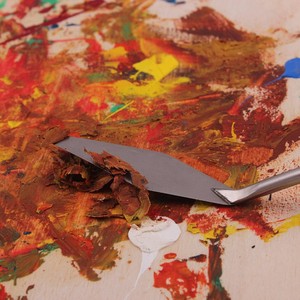 Chất lượng cao 5-mảnh gỗ Xử lý kim loại bảng sơn dao sồi gỗ thép và bán buôn Acrylic chất liệu bộ nghệ thuật - Product Image 5