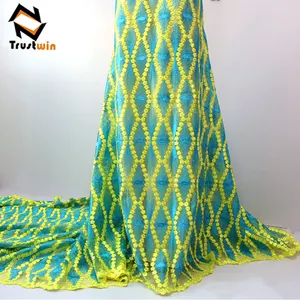 Hotsale brautkleider afrikanischen bestickte tüll kleid textil französisch spitze stoff mit steinen