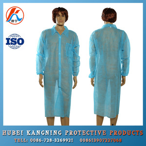 Coloré non - tissé <span class=keywords><strong>jetable</strong></span> <span class=keywords><strong>blouse</strong></span> de <span class=keywords><strong>laboratoire</strong></span> médical manchette élastique pour adultes - Product Image 5