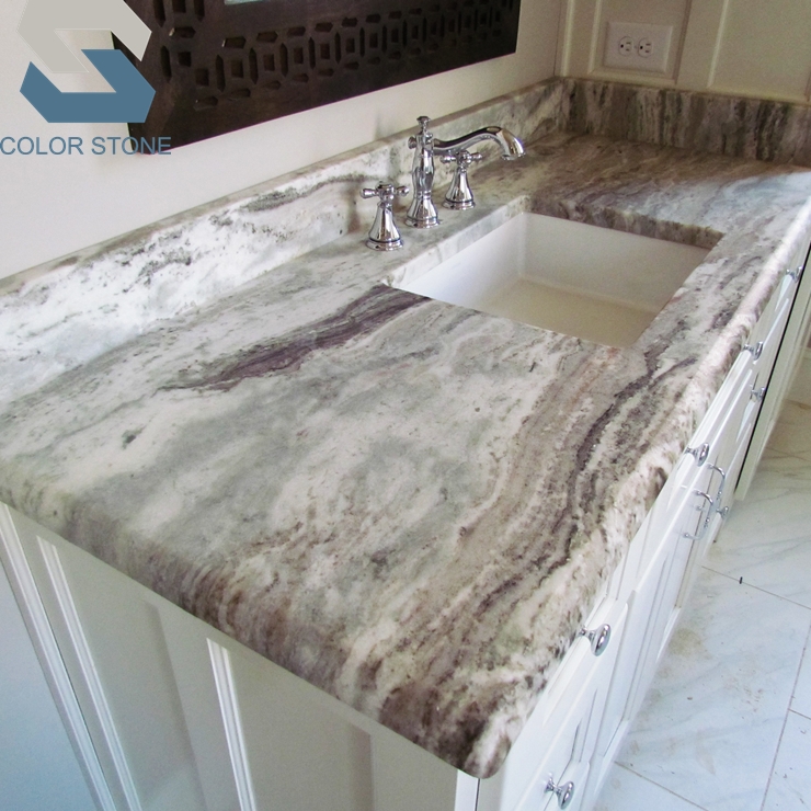 Натуральный коричневый камень, сборная Полированная Гранитная Кухонная столешница, столешница, верстак