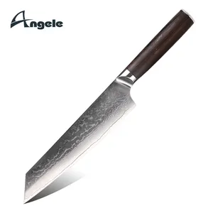 Giapponese AUS-10 in acciaio di Damasco 8.5 "del cuoco unico Della Lama con manico in legno di ebano Damasco coltello